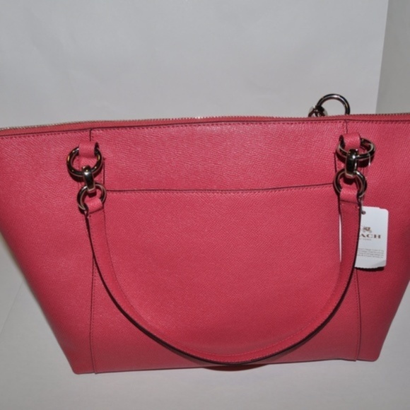 New COACH Pink Crossgrain Leather Ava Tote Bag NWT - Picture 4 of 8